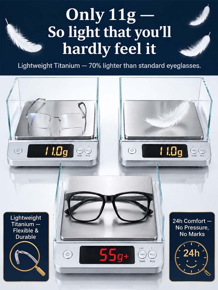 [BOGO FREE] German Smart Dual-Use Glasses: Auto-Focus, Anti-Blue Light & UV Sunglasses
