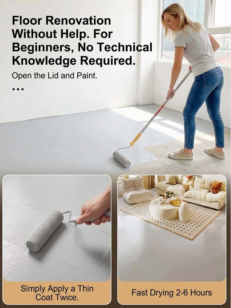 Ultra-Durable Marble Epoxy Floor Paint with Color Sand