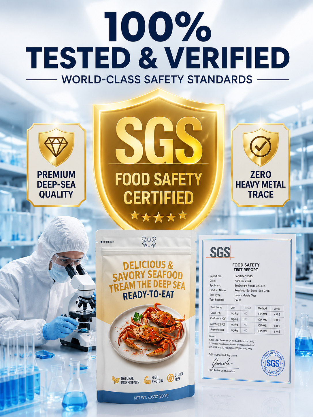Ultimate Crunch Deep-Sea Crab Snack | 100% Additive-Free & Low-Temperature Baked | Low Sodium, High Protein Crab Snack with Omega-3