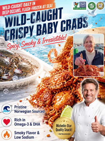 [Freshly Caught Deep-Sea Crab with Plenty of Meat] Spicy  Crispy  Ready-to-Eat Baby Crabs 