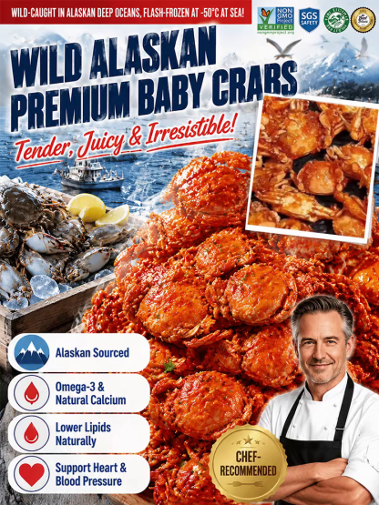 Ultimate Crunch Deep-Sea Crab Snack | 100% Additive-Free & Low-Temperature Baked | Low Sodium, High Protein Crab Snack with Omega-3