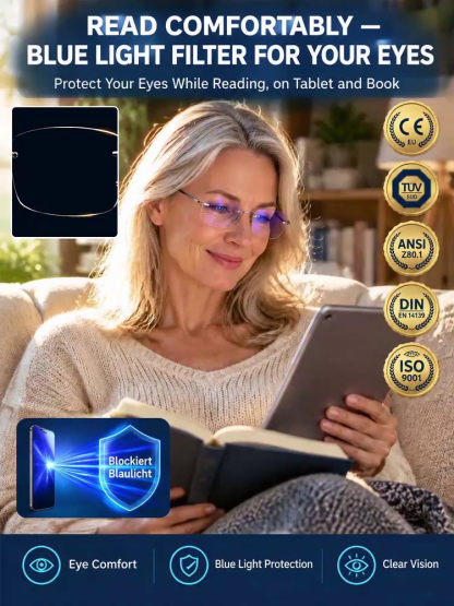 [BOGO FREE] German Smart Dual-Use Glasses: Auto-Focus, Anti-Blue Light & UV Sunglasses