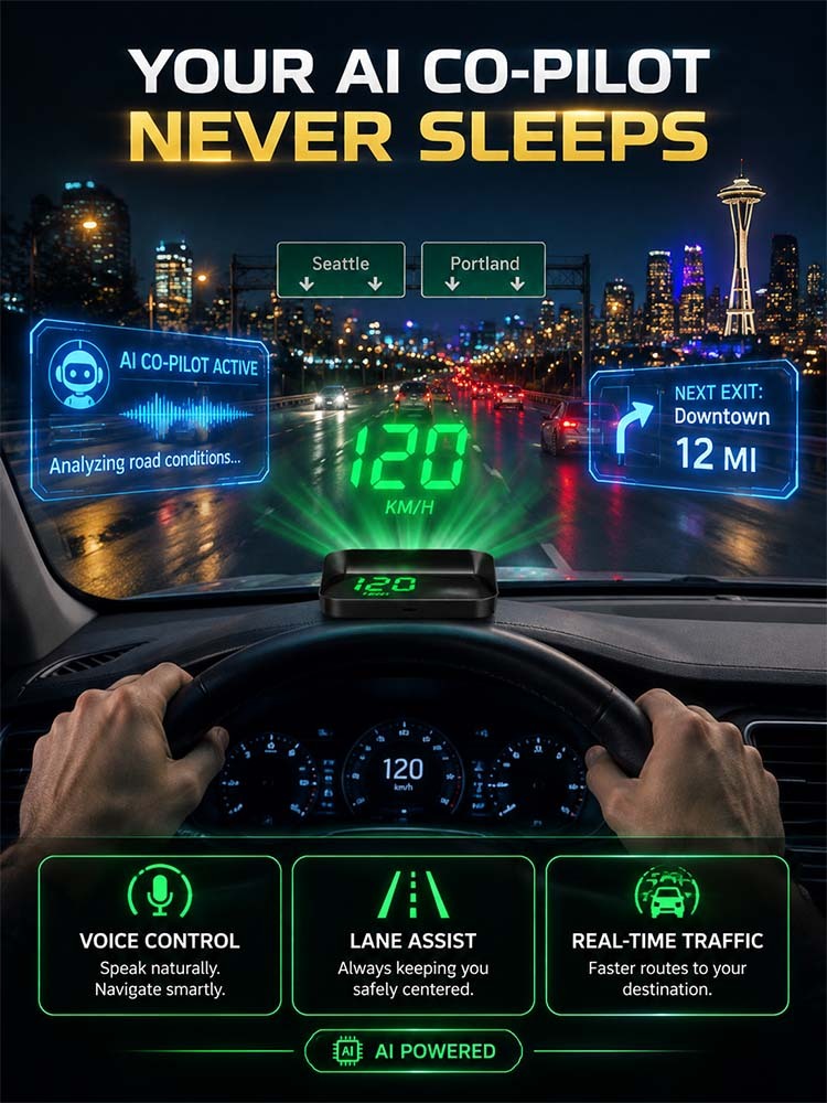 Silicon Valley Tech Futuristic Car HUD | 0-Latency Navigation & Safe Driving System