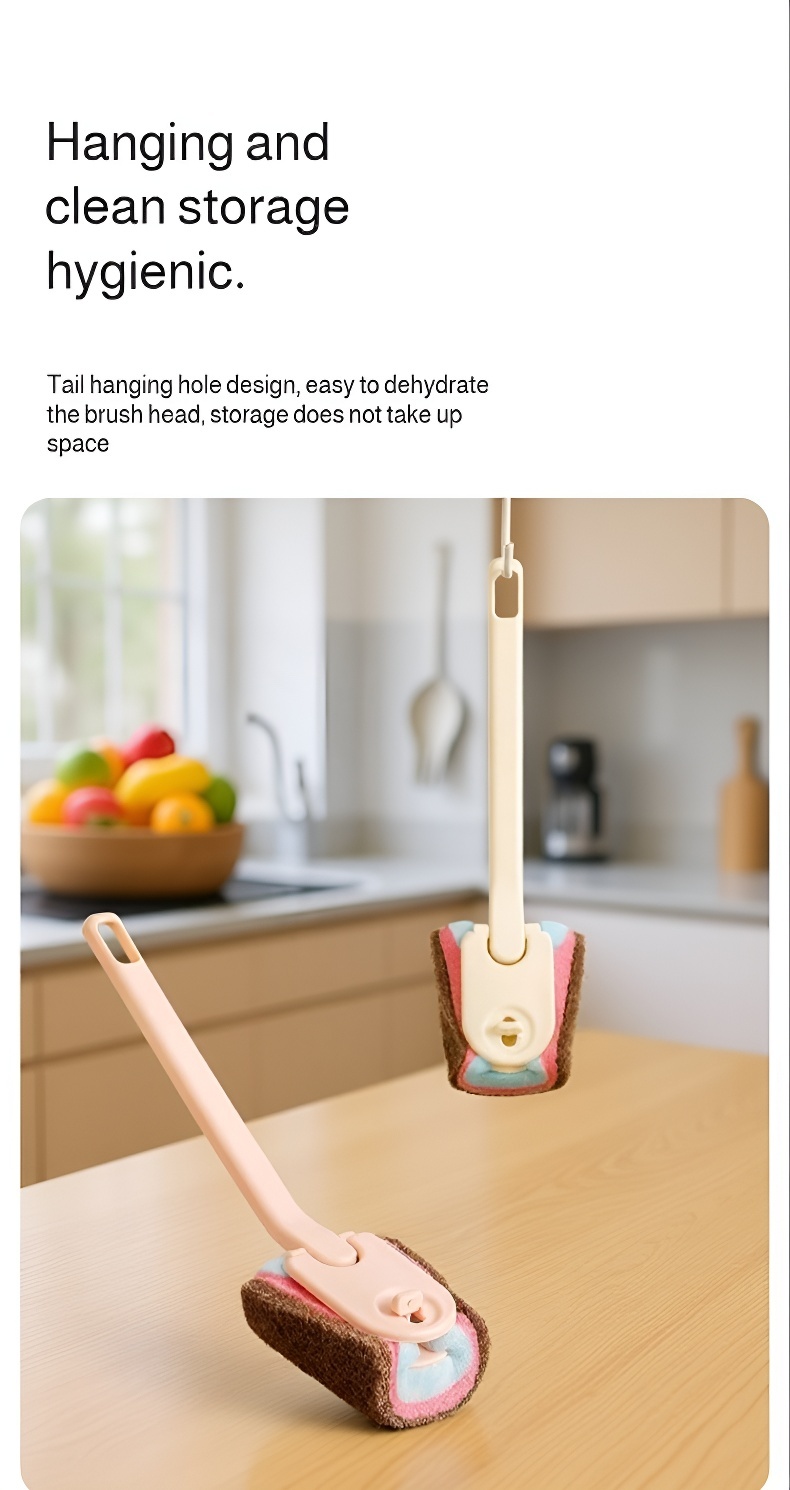 Household brush removing tough stains from dishes