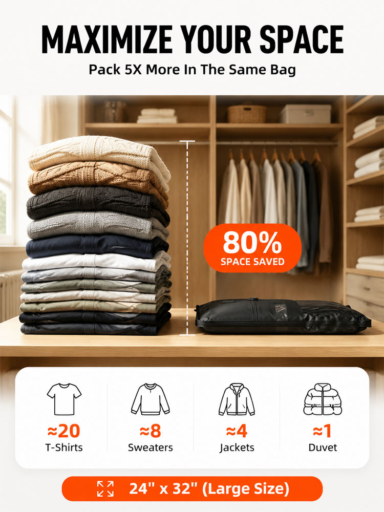 Back-to-School Travel Essential! Vacuum Compression Storage Bags