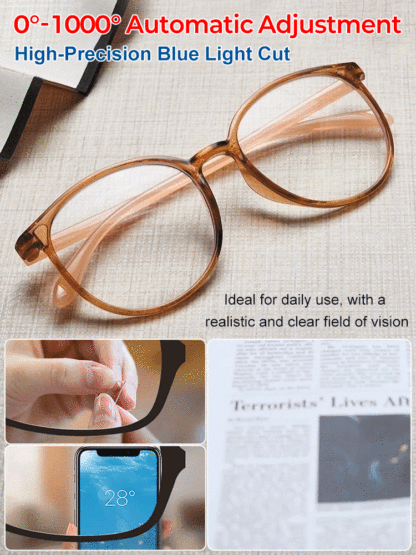 【No eye exam required】Ultra-lightweight adaptive reading glasses with blue light filter✨Automatically adjusts to your eyesight within0.01 seconds, covering a vision range of 0–1000 degrees (up to +10.00 diopters)