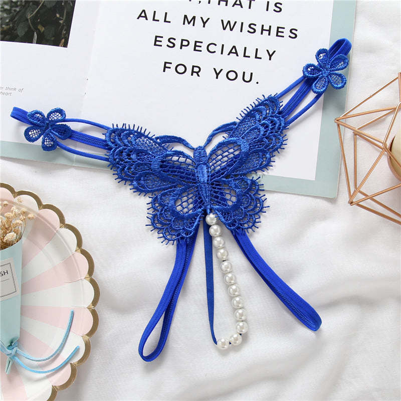 Embroidered Pearl Lace Thong(Buy 1, get 2 free)