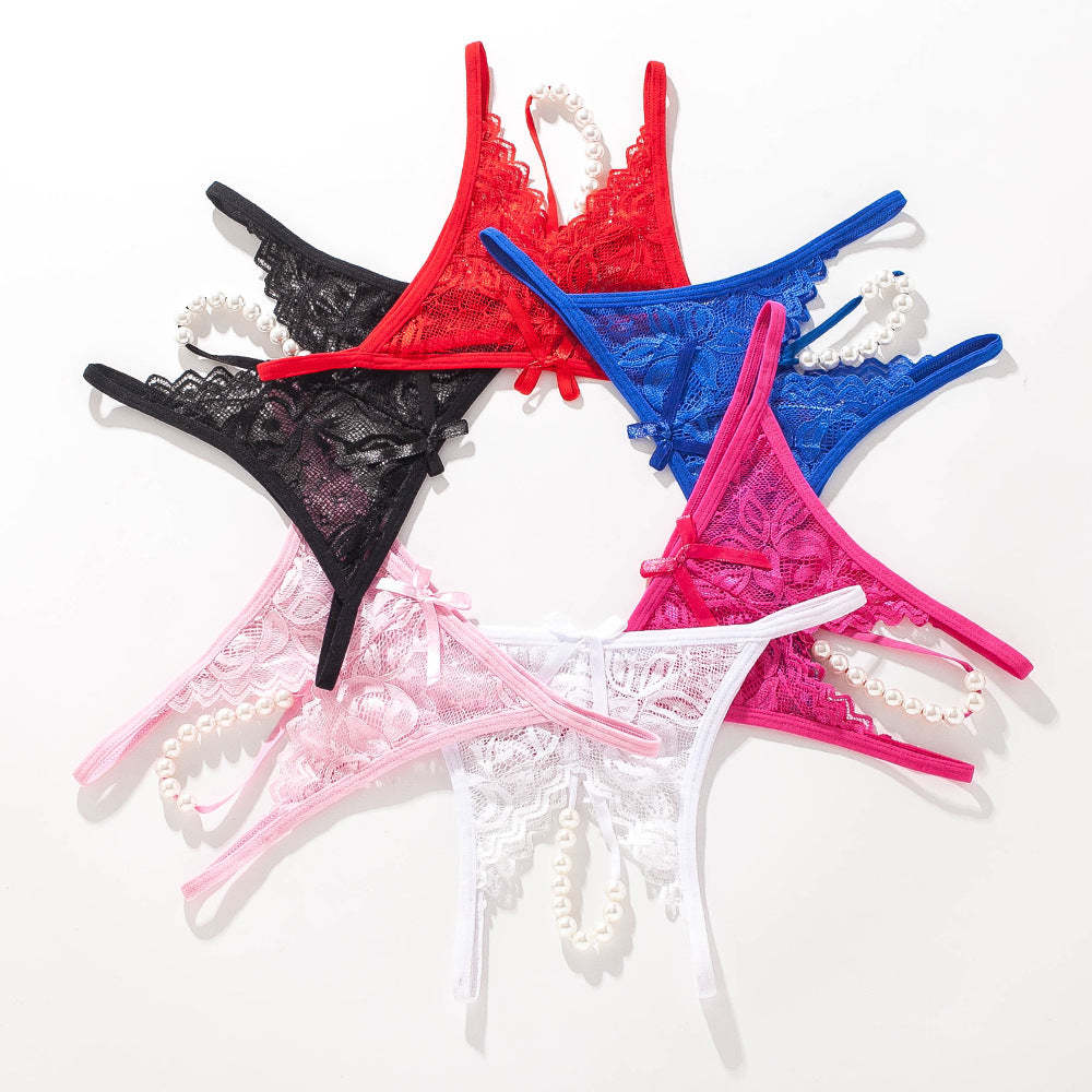 Pearl Tease Sheer Thong(Buy 1, get 2 free)