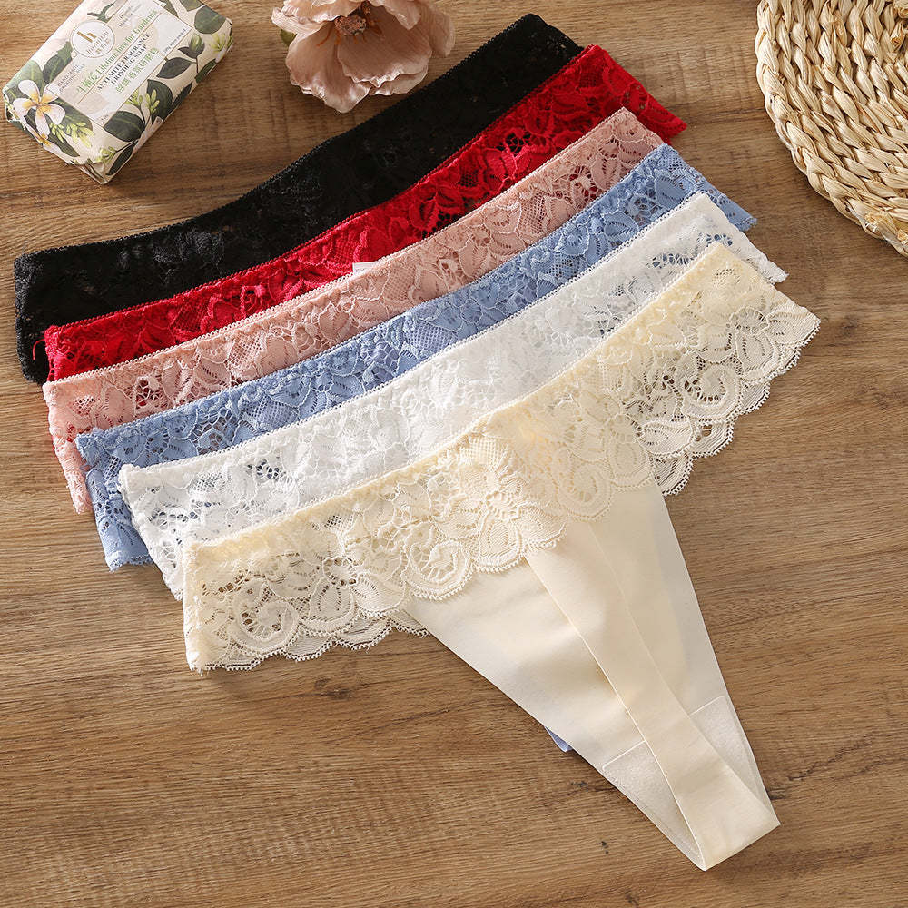 Delicate Lace Seamless Thong(Buy 1, get 2 free)