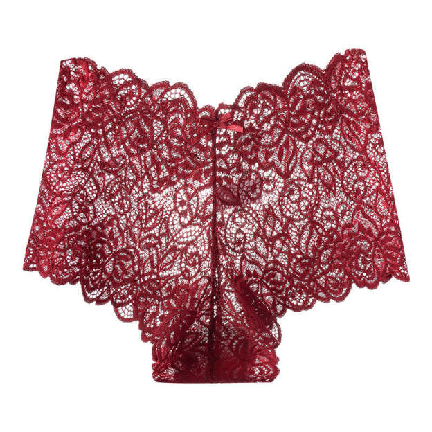 Sheer Lace Mesh Low-Rise Thong(Buy 1, get 2 free)