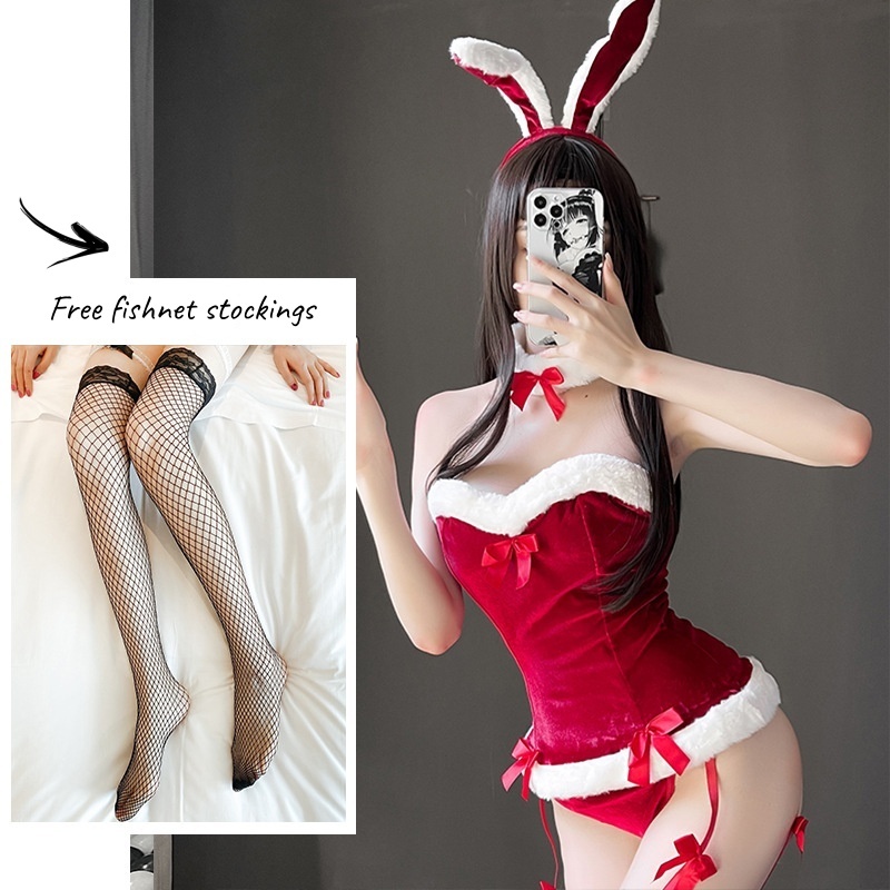 Sexy Christmas Bunny Girl Uniform Pajama Set