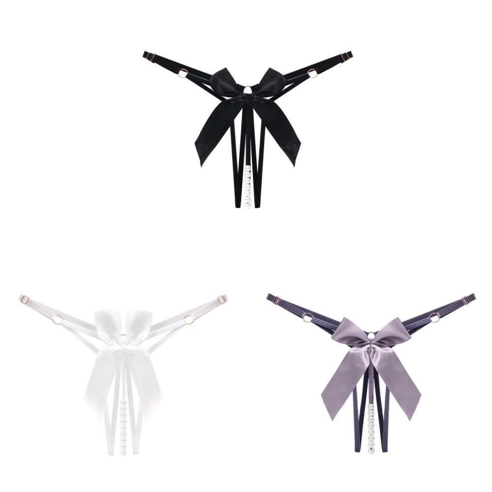 Beaded Tease Open Crotch Thong(Buy 1, get 2 free)