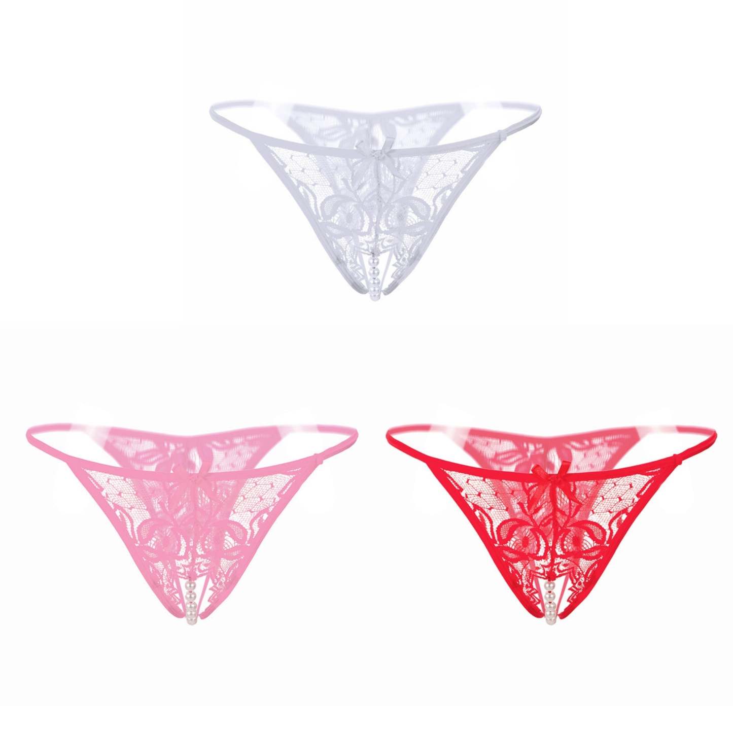Pearl Tease Sheer Thong(Buy 1, get 2 free)