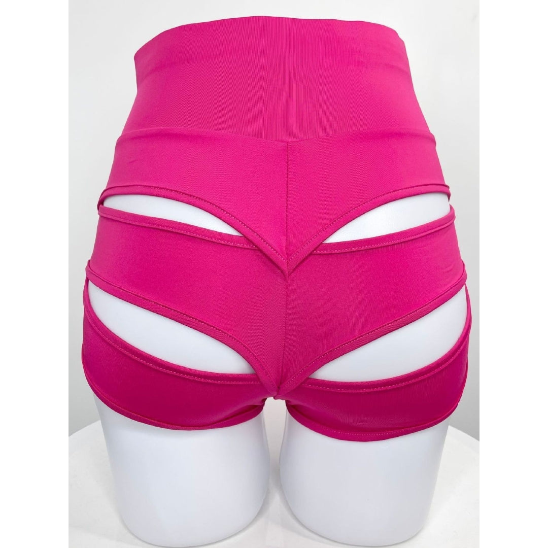 High Waist Cut Out Bodycon Shorts