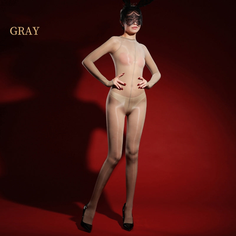 Glossy Seam Front Bodystocking