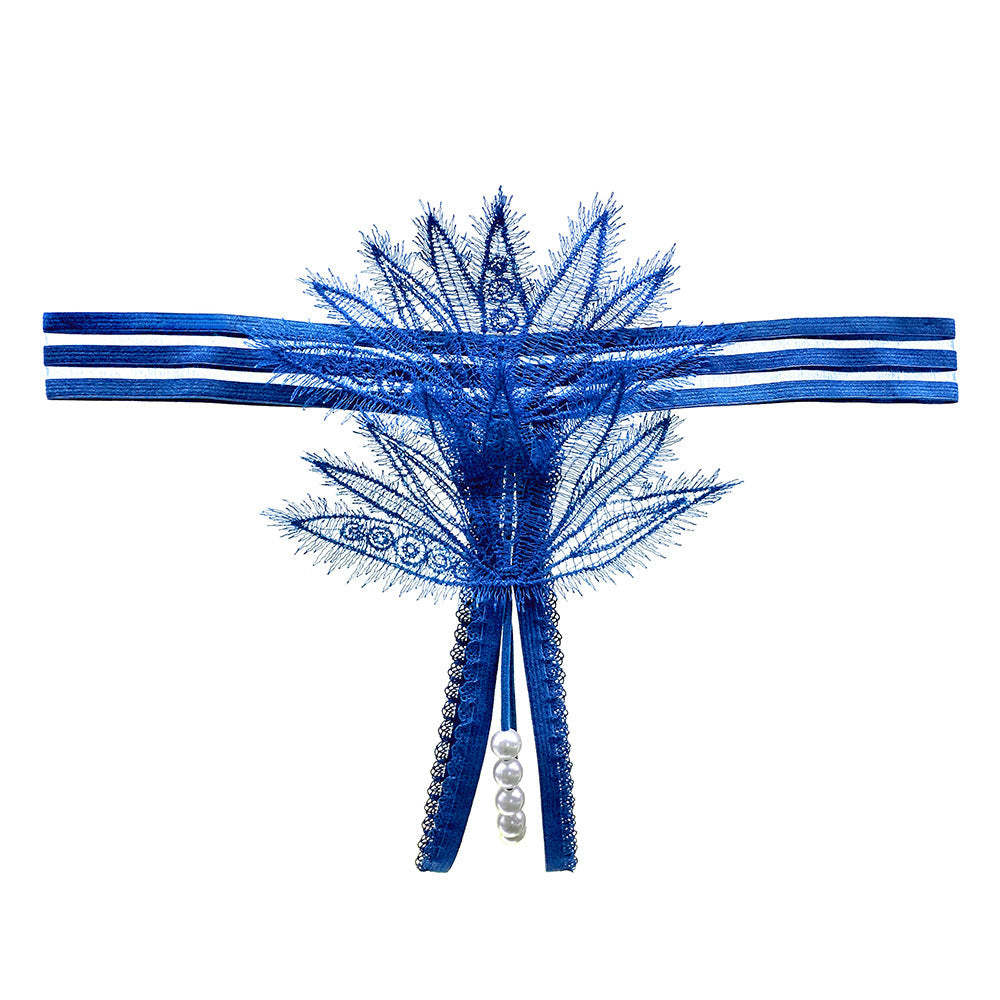 Lace Pearl Teasing Open Crotch Thong(Buy 1, get 2 free)