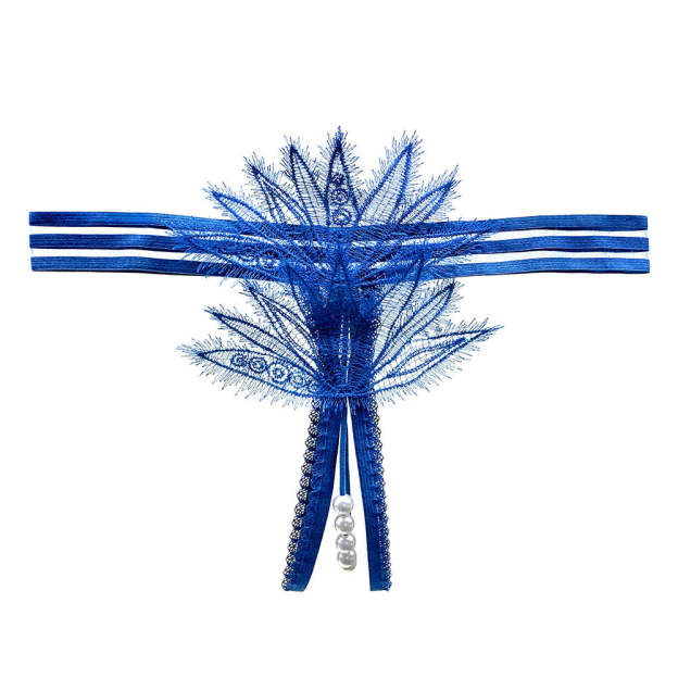 Lace Pearl Teasing Open Crotch Thong(Buy 1, get 2 free)