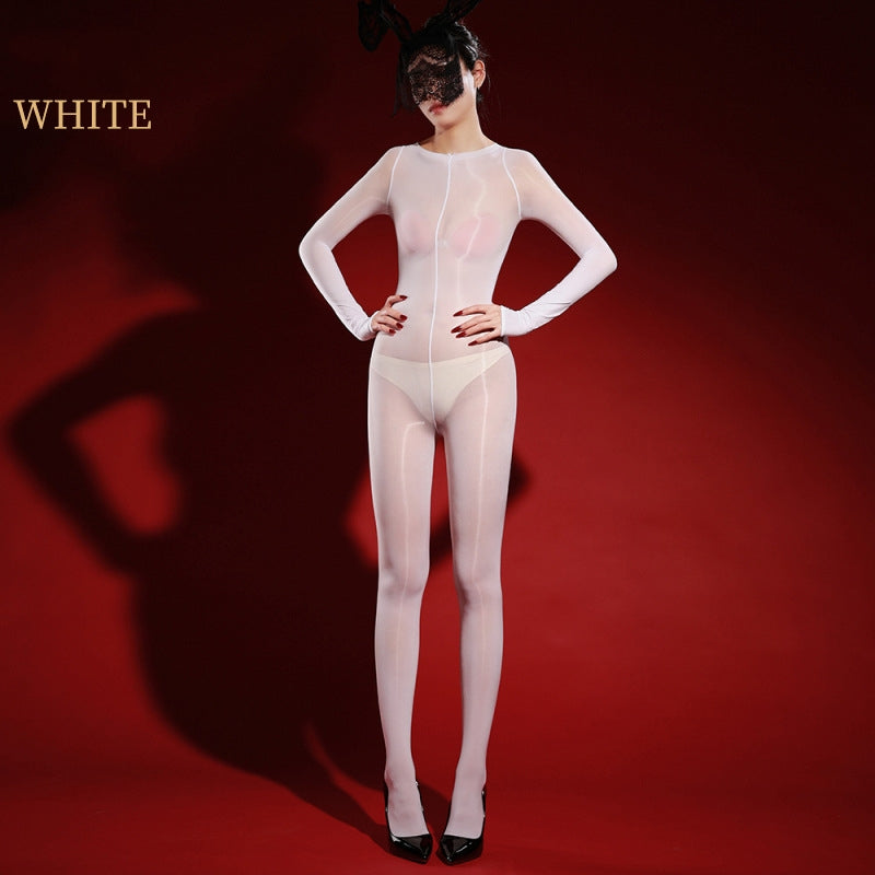 Glossy Seam Front Bodystocking