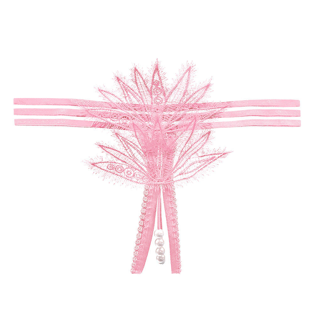 Lace Pearl Teasing Open Crotch Thong(Buy 1, get 2 free)