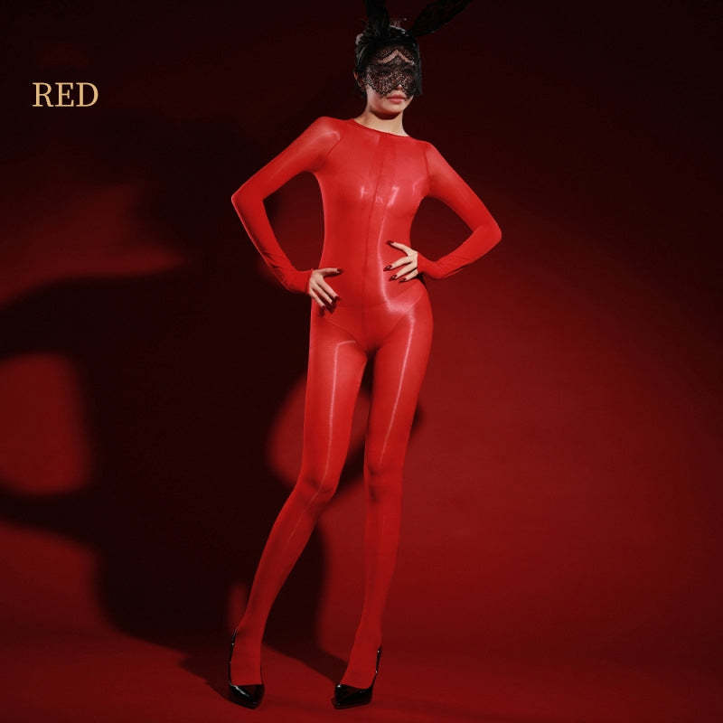 Glossy Seam Front Bodystocking