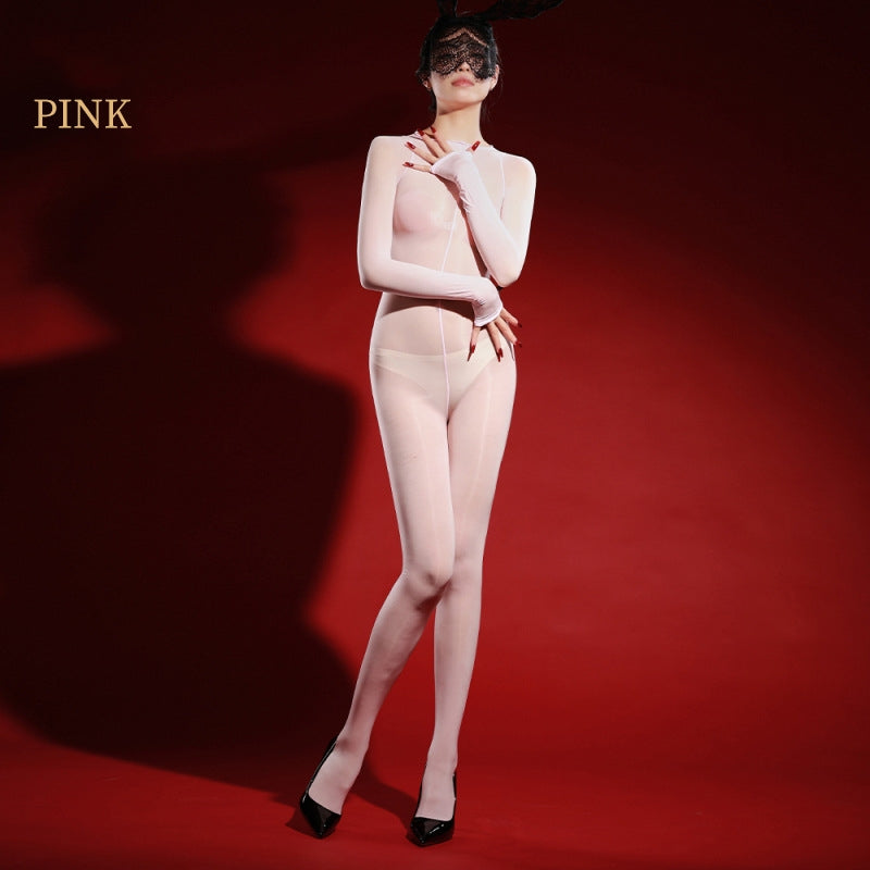 Glossy Seam Front Bodystocking