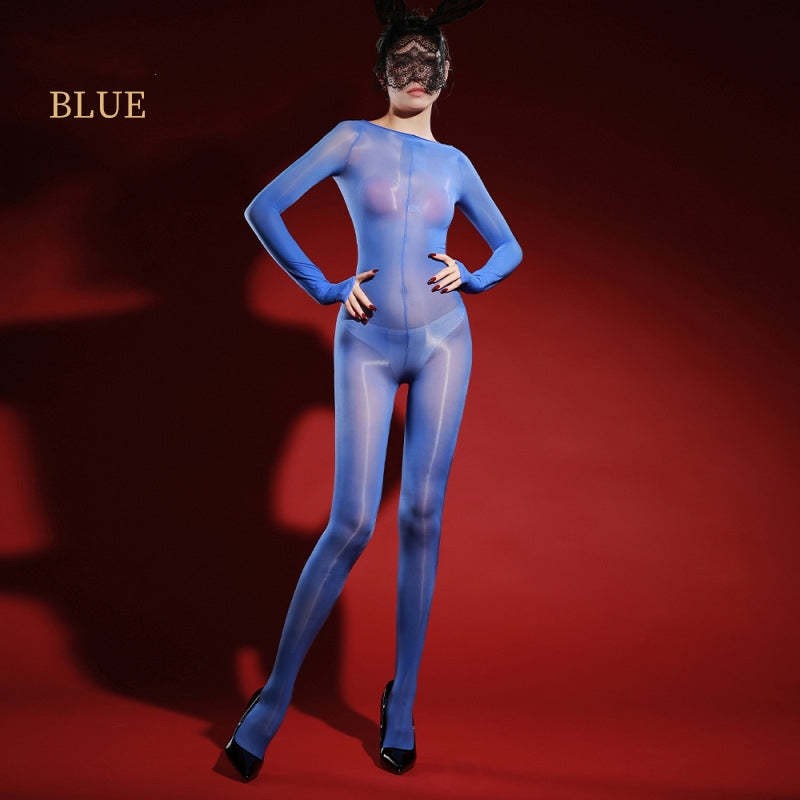 Glossy Seam Front Bodystocking