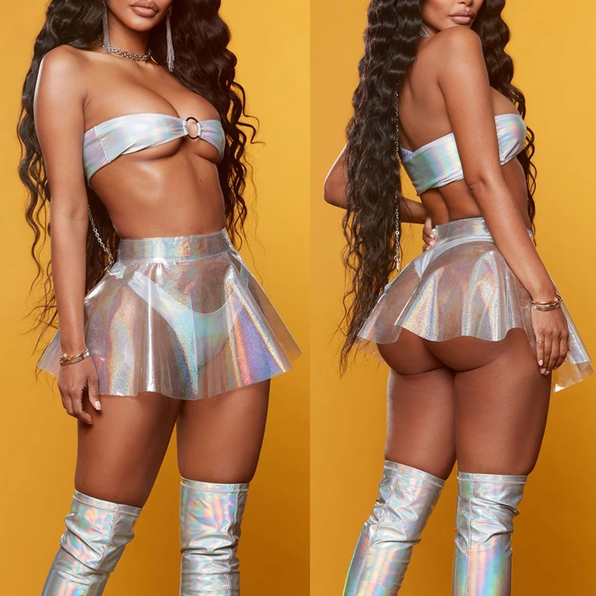 Stylish sheer mini skirt