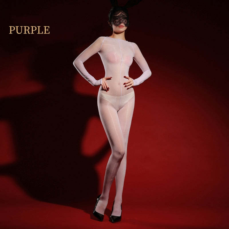 Glossy Seam Front Bodystocking