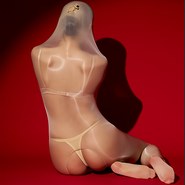 Ultra-thin shiny full-body sexy open-crotch sleeping bag socks