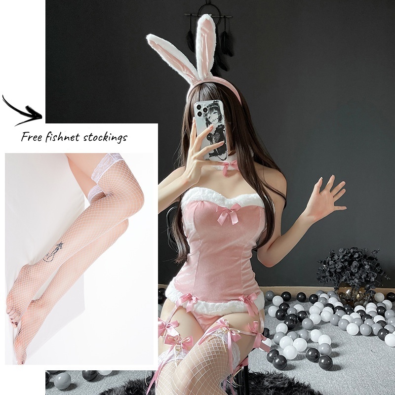 Sexy Christmas Bunny Girl Uniform Pajama Set