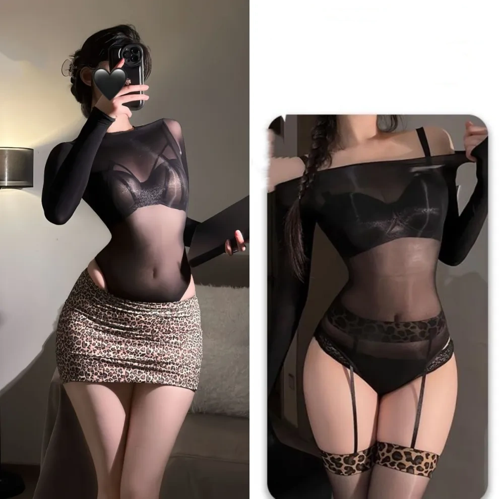 New leopard print bodycon skirt set