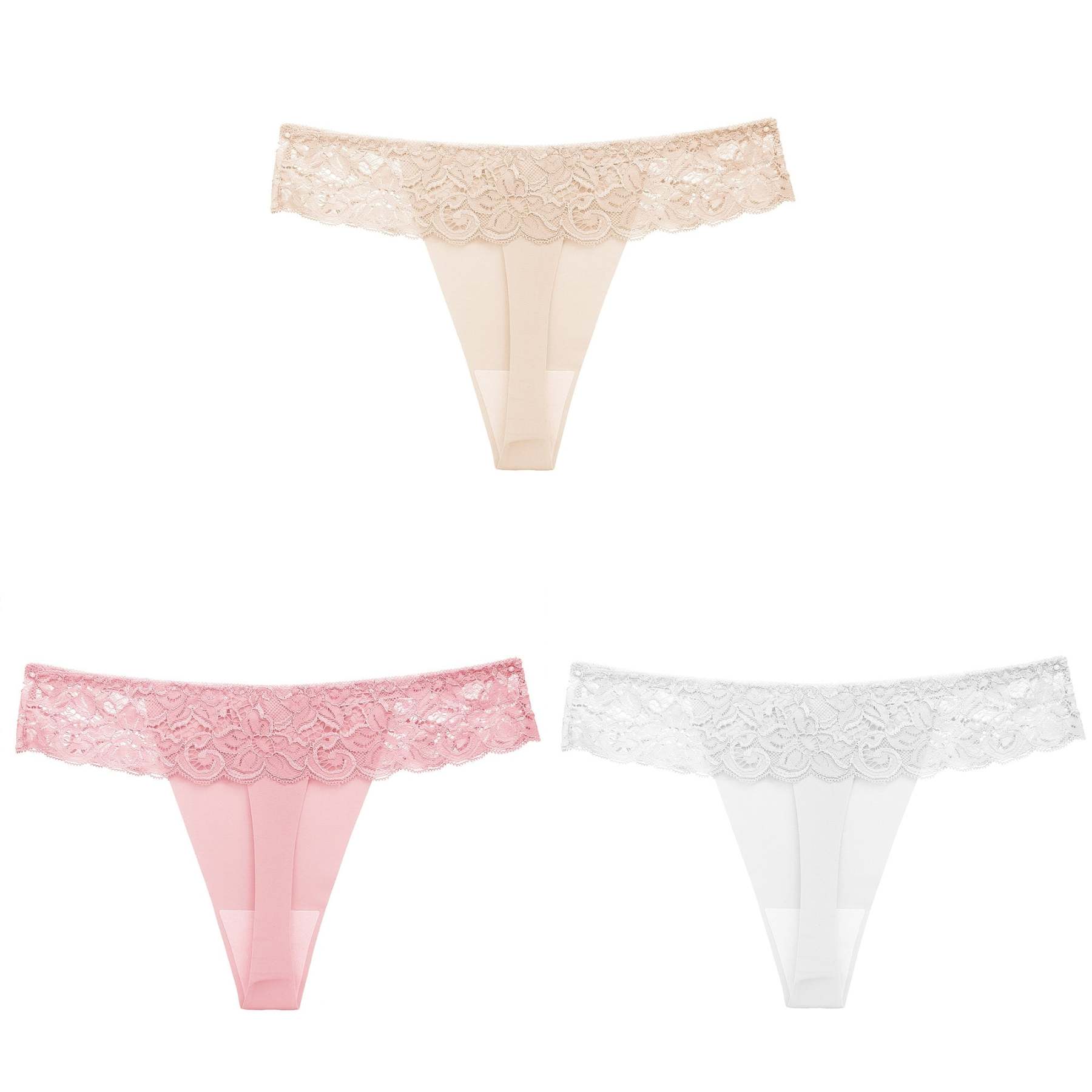 Delicate Lace Seamless Thong(Buy 1, get 2 free)