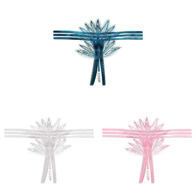 Lace Pearl Teasing Open Crotch Thong(Buy 1, get 2 free)