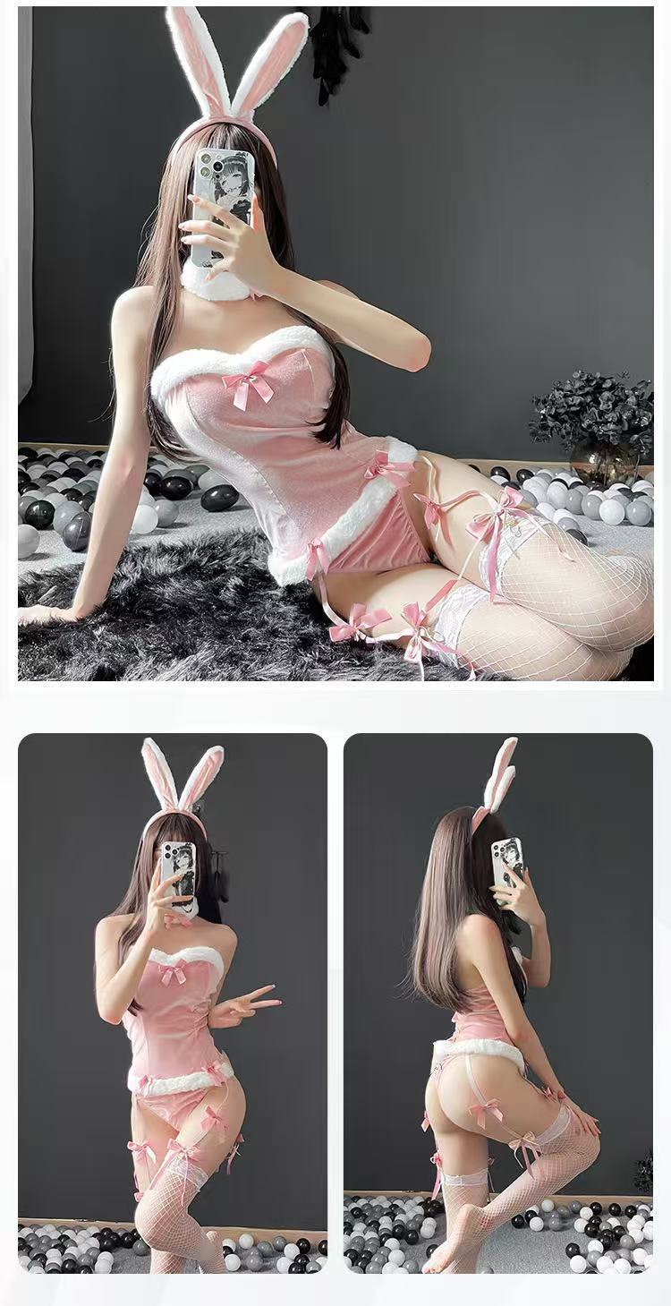 Sexy Christmas Bunny Girl Uniform Pajama Set