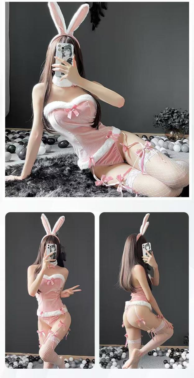 Sexy Christmas Bunny Girl Uniform Pajama Set