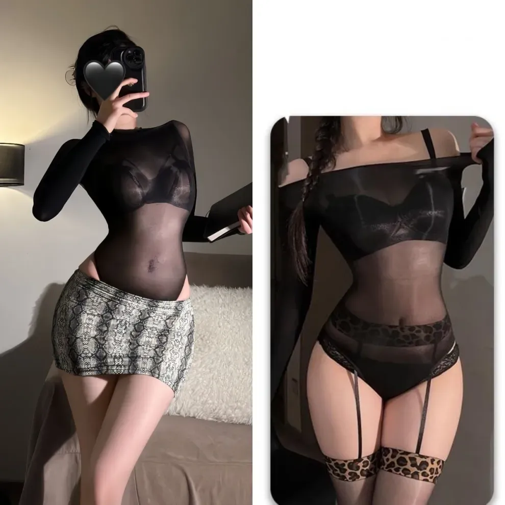 New leopard print bodycon skirt set