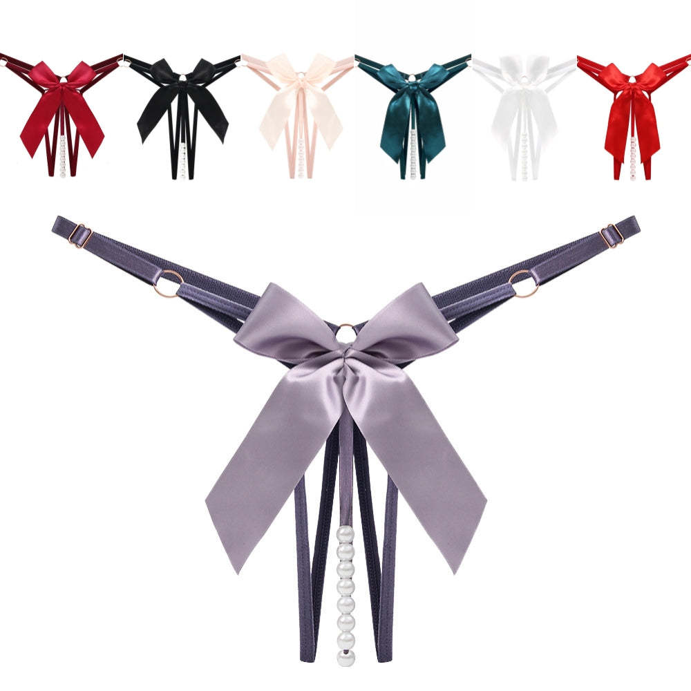 Beaded Tease Open Crotch Thong(Buy 1, get 2 free)