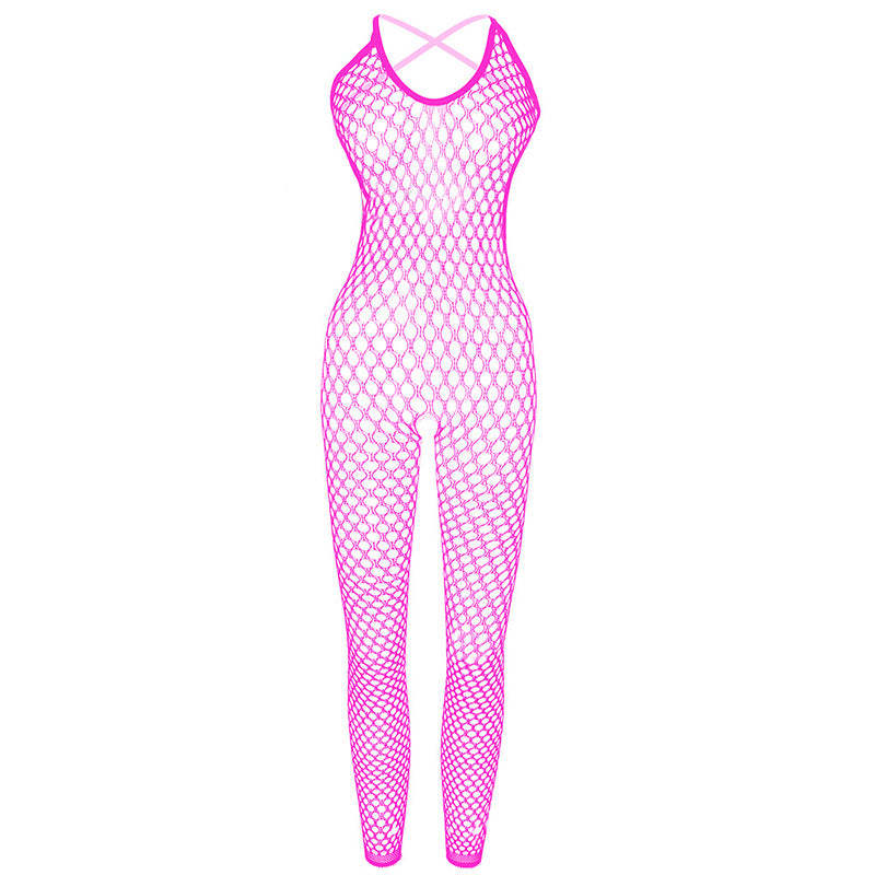 Rose Lace Sexy See-Through Hollow Mesh Bodysuit
