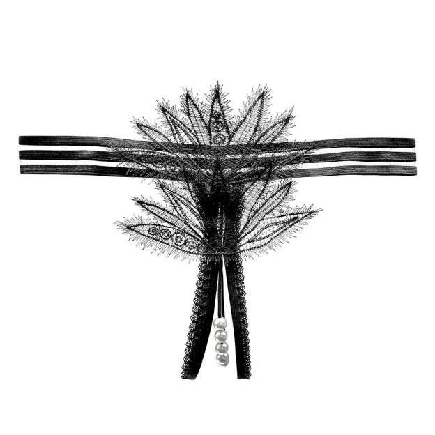 Lace Pearl Teasing Open Crotch Thong(Buy 1, get 2 free)