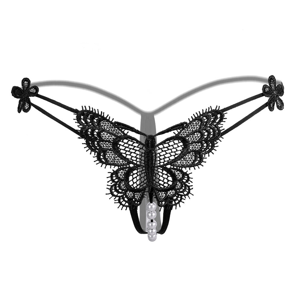 Embroidered Pearl Lace Thong(Buy 1, get 2 free)