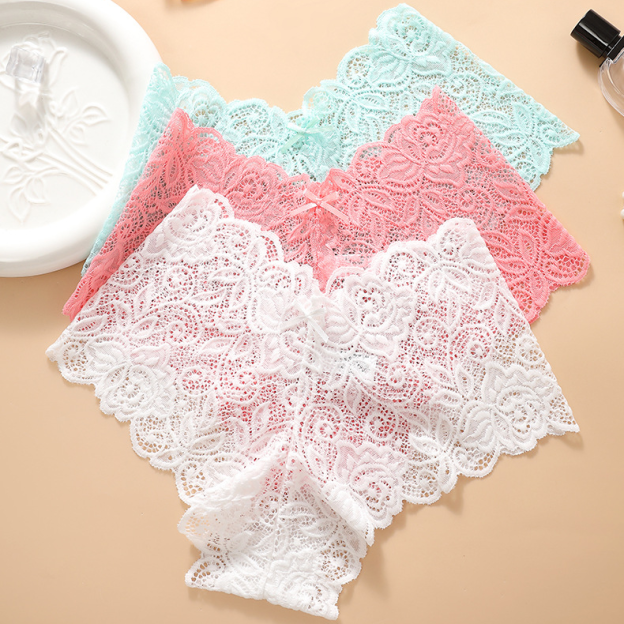 Sheer Lace Mesh Low-Rise Thong(Buy 1, get 2 free)