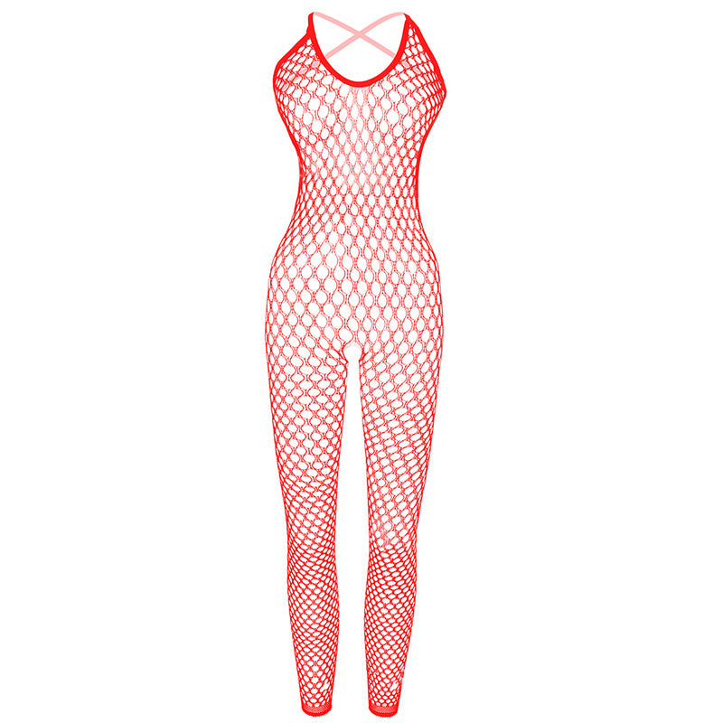 Rose Lace Sexy See-Through Hollow Mesh Bodysuit