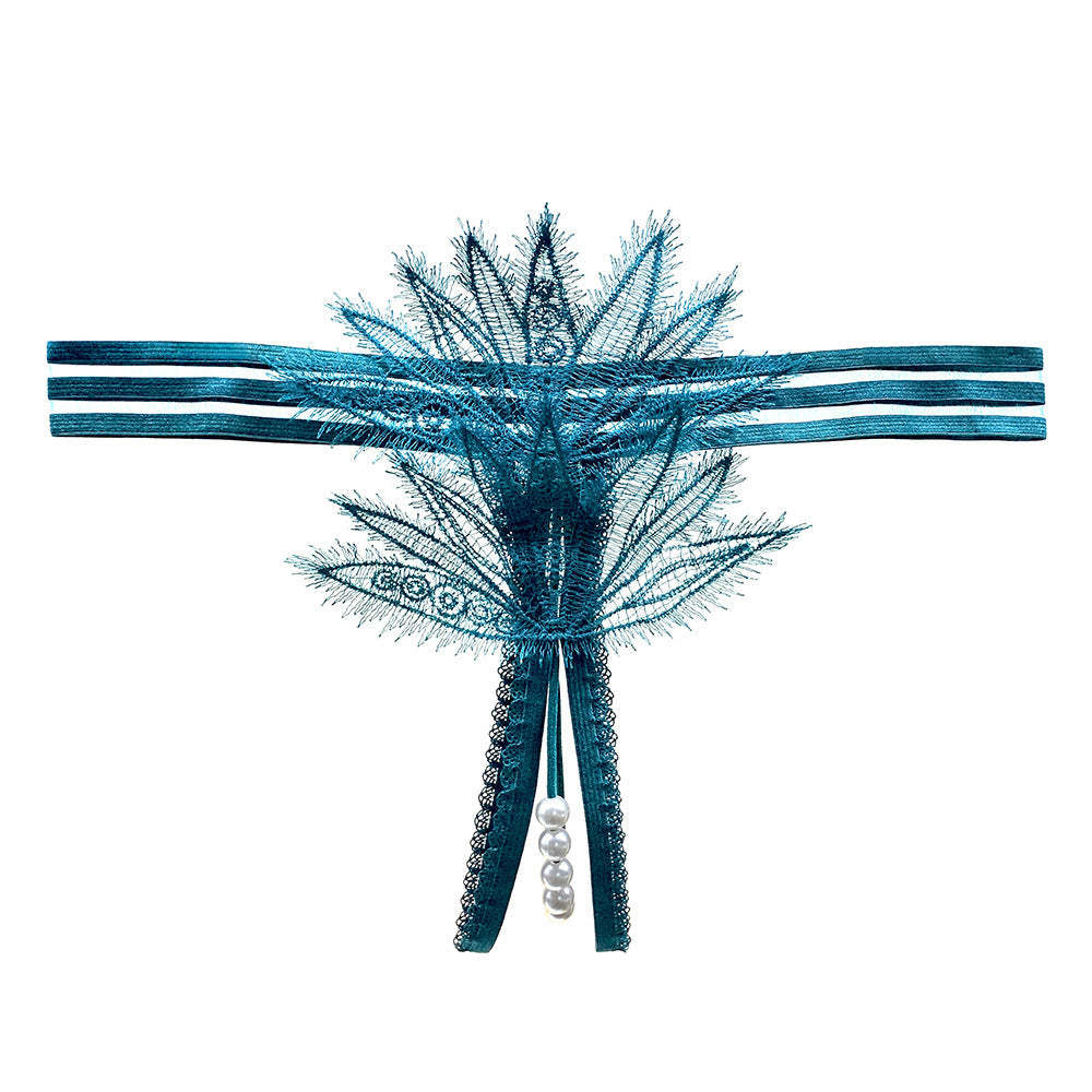 Lace Pearl Teasing Open Crotch Thong(Buy 1, get 2 free)