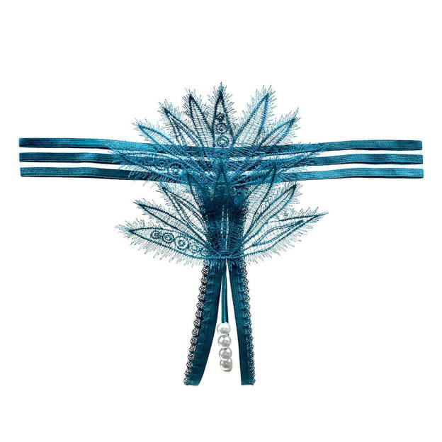 Lace Pearl Teasing Open Crotch Thong(Buy 1, get 2 free)