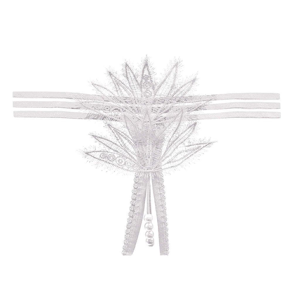 Lace Pearl Teasing Open Crotch Thong(Buy 1, get 2 free)