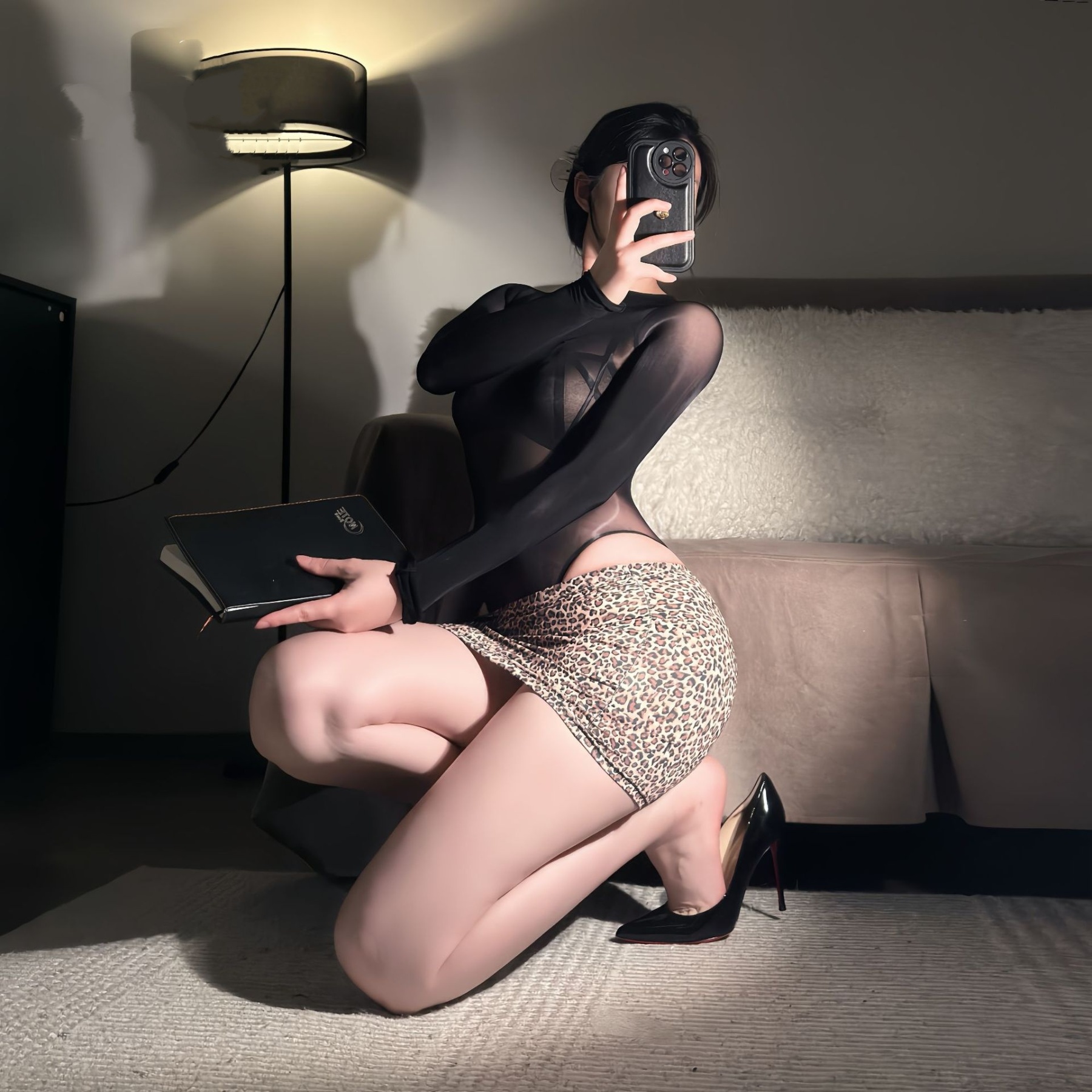 New leopard print bodycon skirt set