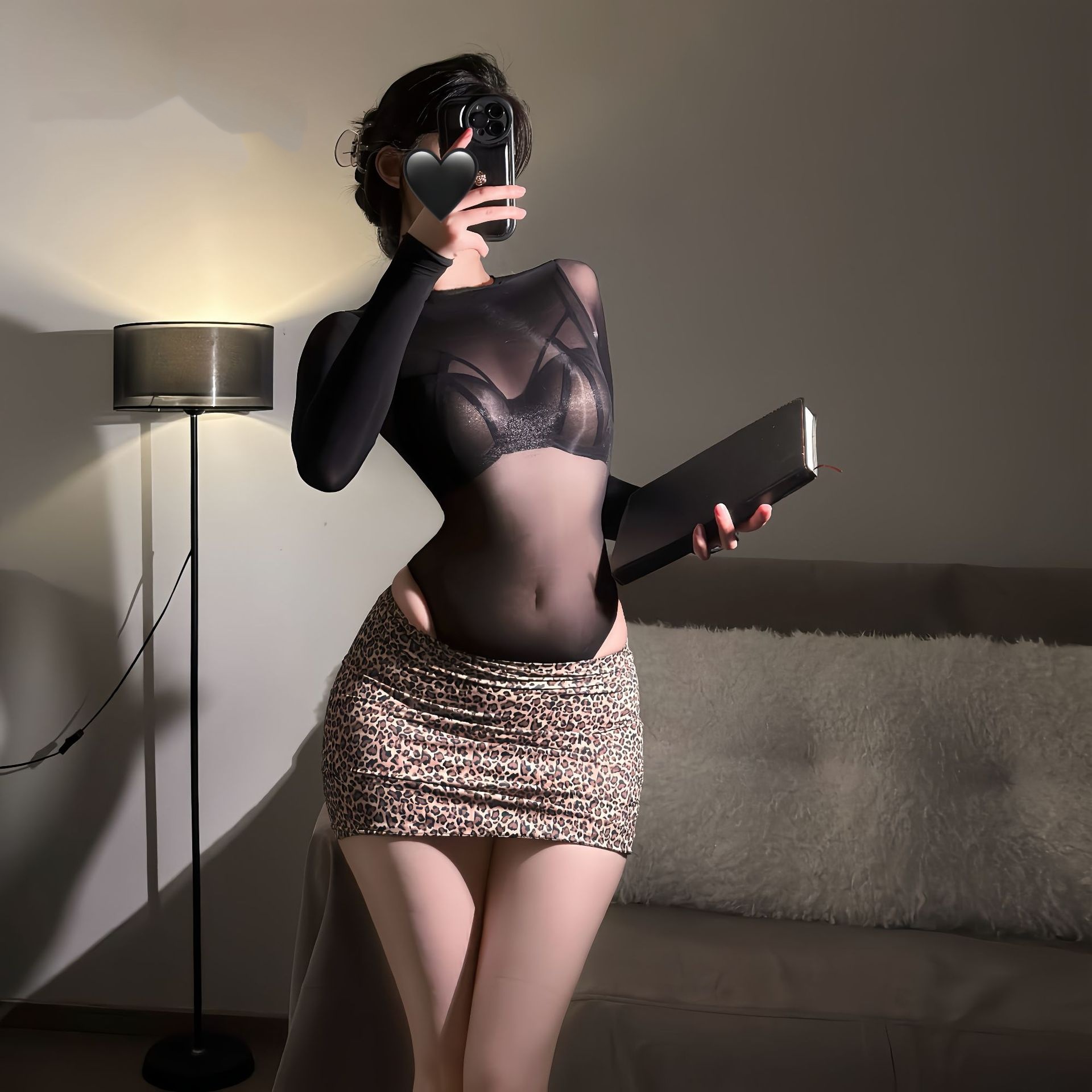 New leopard print bodycon skirt set