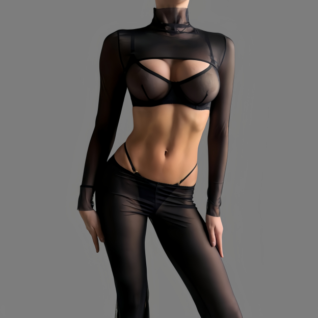 Bestselling crop top lingerie set (4 pieces)