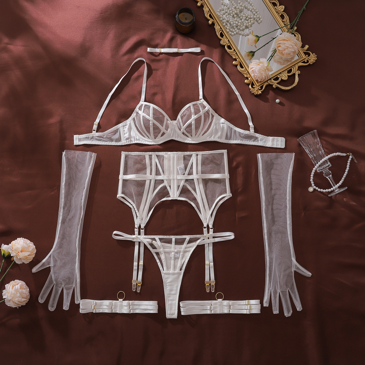 Best-selling thin mesh sexy lingerie set