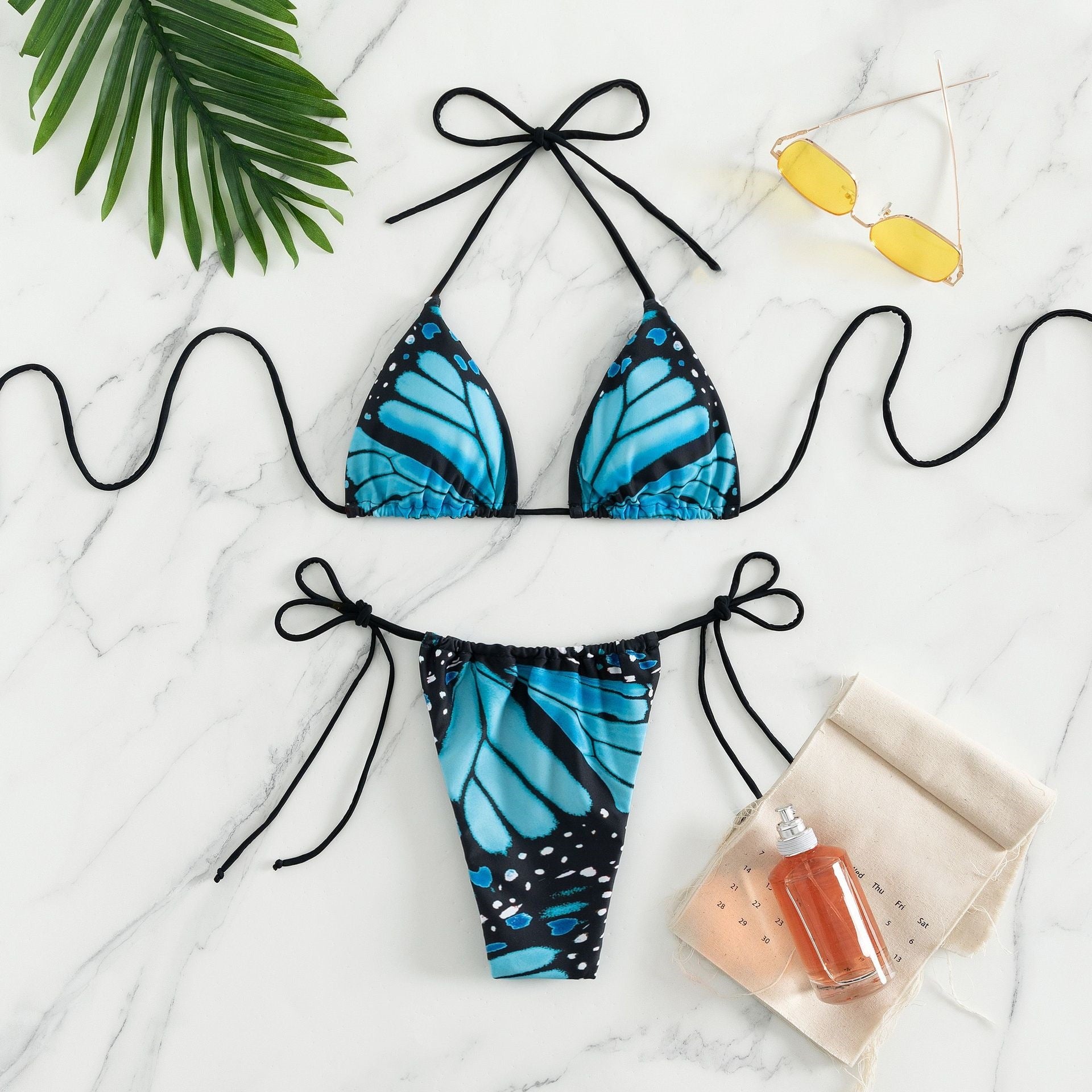 Butterfly Print Women's Beach Two-Piece Swimsuit